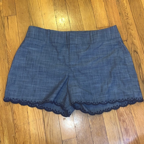 Navy Calvin Klein  shorts with scallop sewn detail - Picture 1 of 4